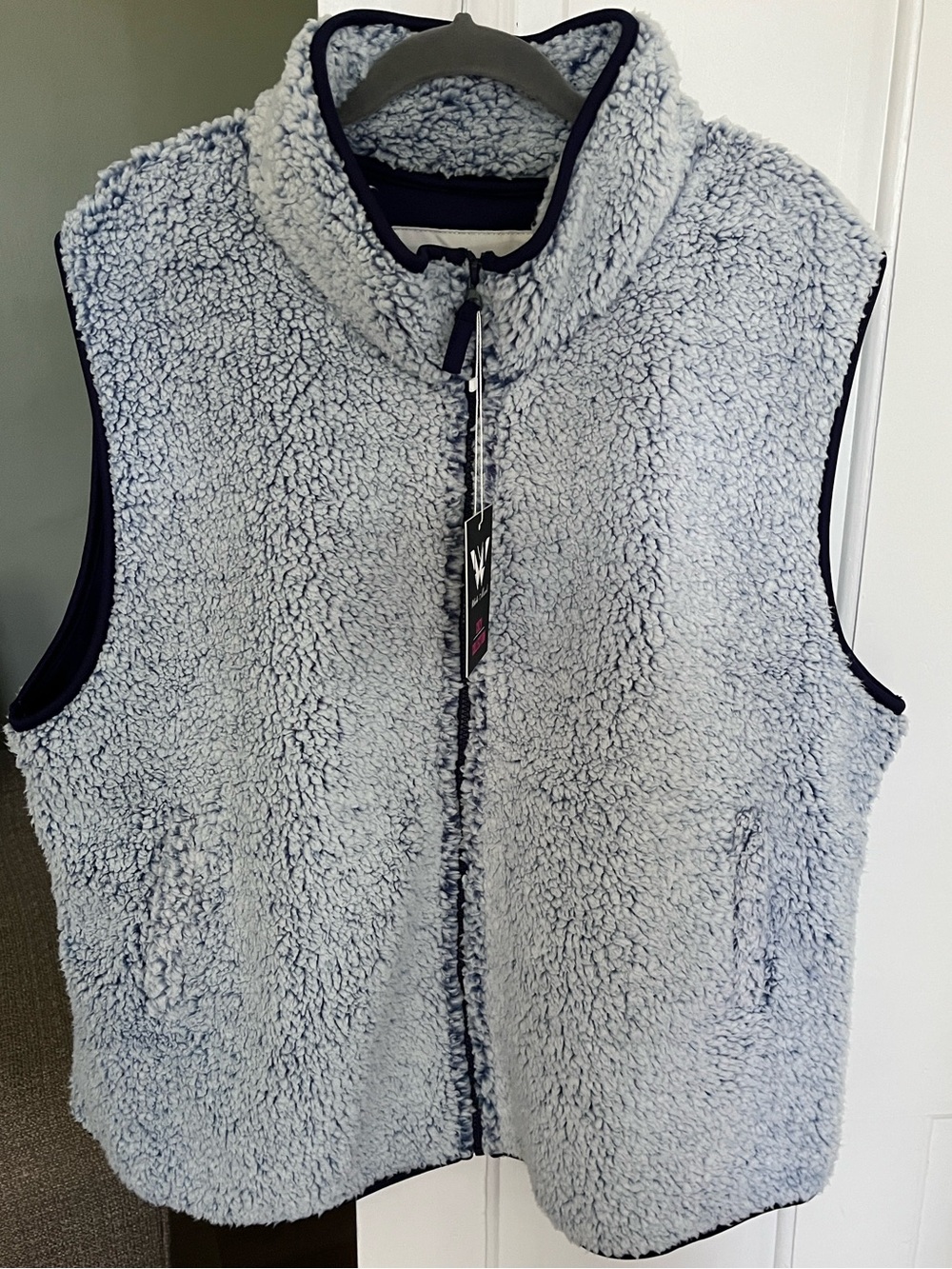White Mark NWT Light Blue Sherpa Vest